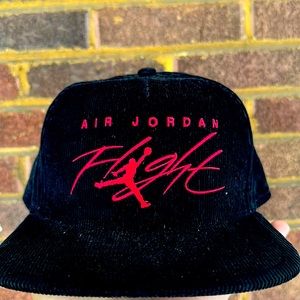 Black Corduroy Air Jordan Flight Strapback hat